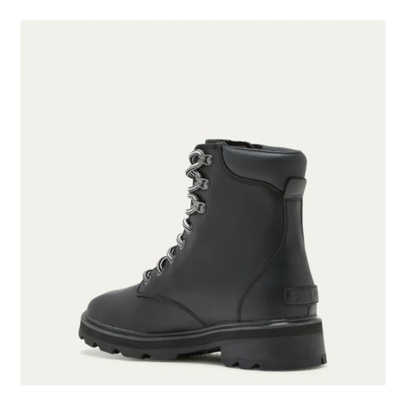 SOREL Lennox Leather Lace-Up Boots in Black Sea Salt NIB - Picture 3 of 9